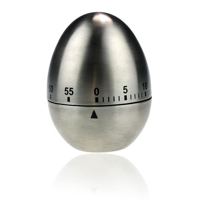 Mechanical Egg Shaped Kitchen Cooking Timer Countdown 60 Minutes Alarm Stainless Steel Cooking Tool Kitchen Timer Alarms