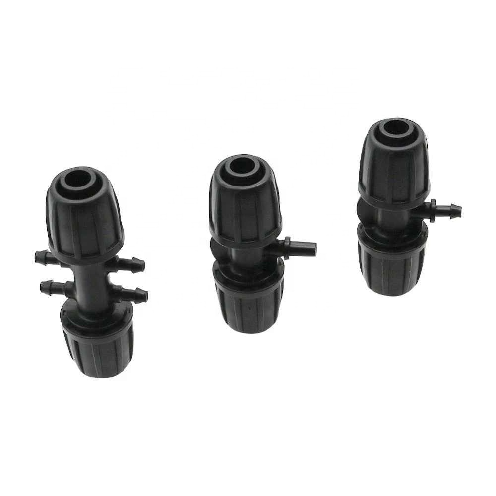 Hose To 4/7mm Hose Interface Locked Tee 4-way Connectors Garden Irrigation Water Pipe Adapters Hose Splitters