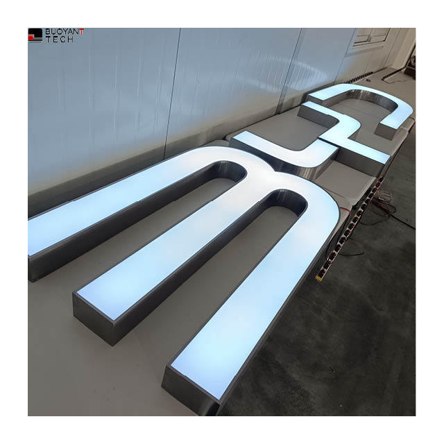 Custom Gold 3d logo led channel letters sign outdoor led light 3d letter shop store front signs Backlit Company business Signage