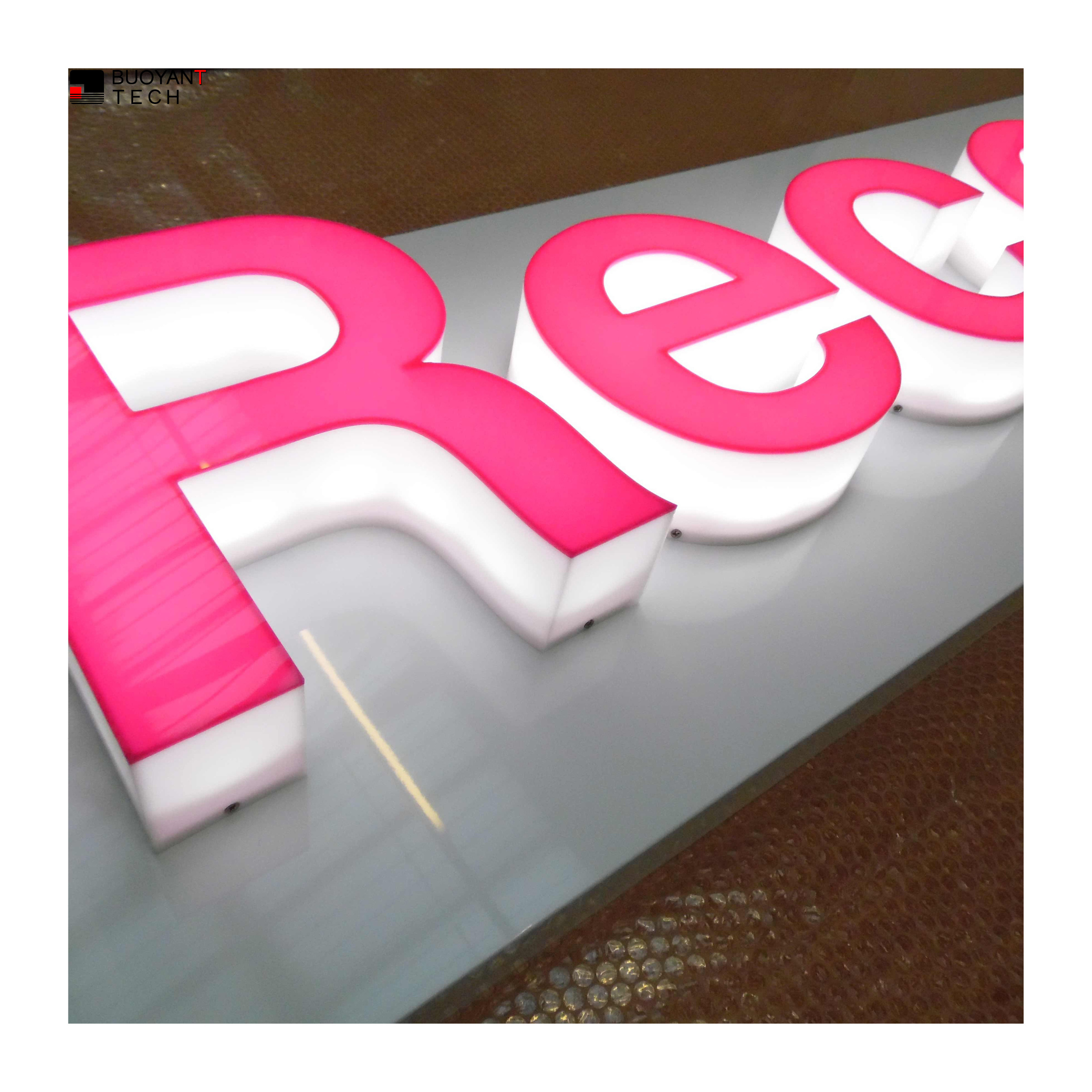 Popular Multicolor store Front sign Luminescence acrylic Led custom light up sign advertising lightbox Light Logo sign