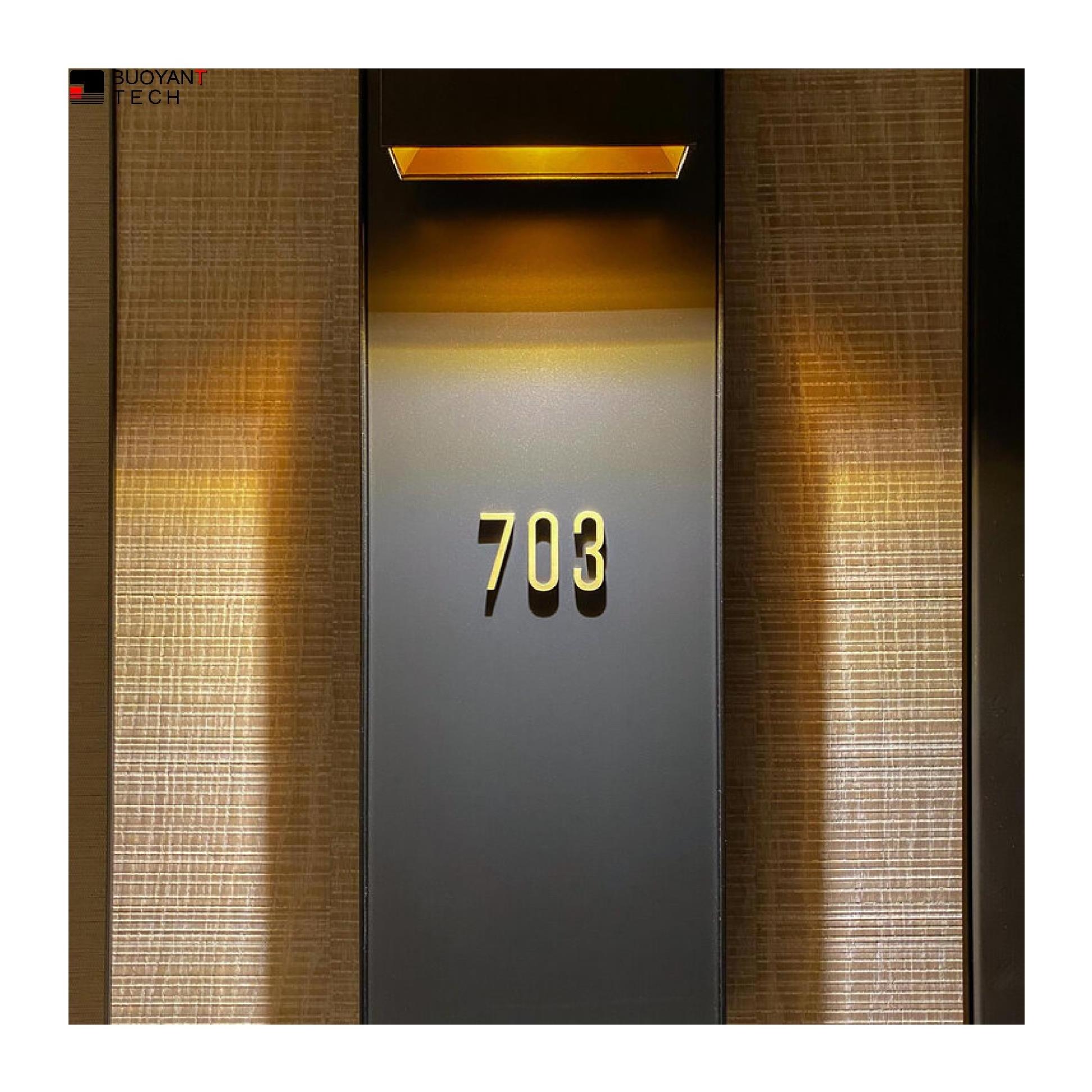 High quality Stainless Steel Gold Letters 3d Room Door Number Plate Led House Numbers outdoor sign