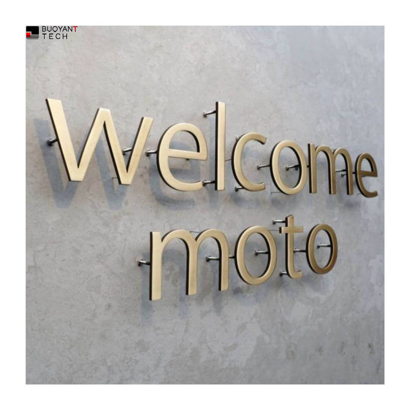 BUOYANT Custom Advertising Signage Small Brass Alphabet Letter Metal Gold Letters Outdoor