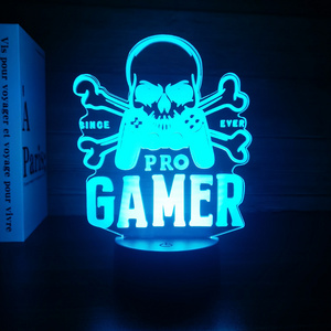 PRO GAMER 3d Illusion Acrylic Game night light LED animation 3d acrylic panel night light