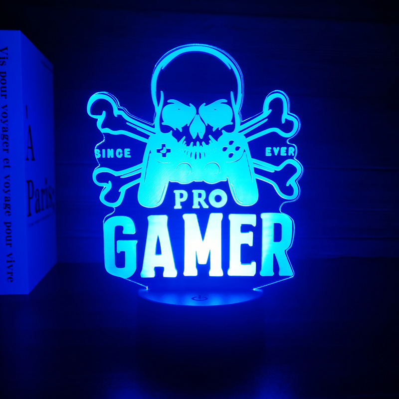 PRO GAMER 3d Illusion Acrylic Game night light LED animation 3d acrylic panel night light