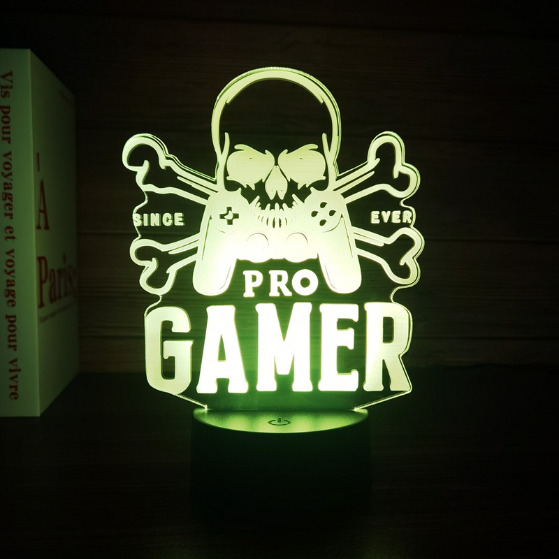 PRO GAMER 3d Illusion Acrylic Game night light LED animation 3d acrylic panel night light