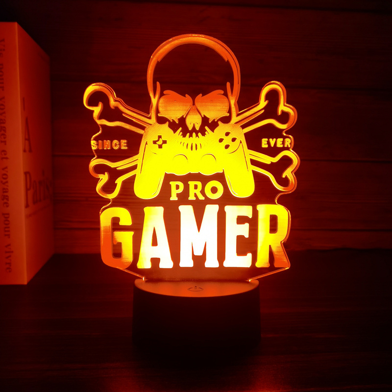 PRO GAMER 3d Illusion Acrylic Game night light LED animation 3d acrylic panel night light