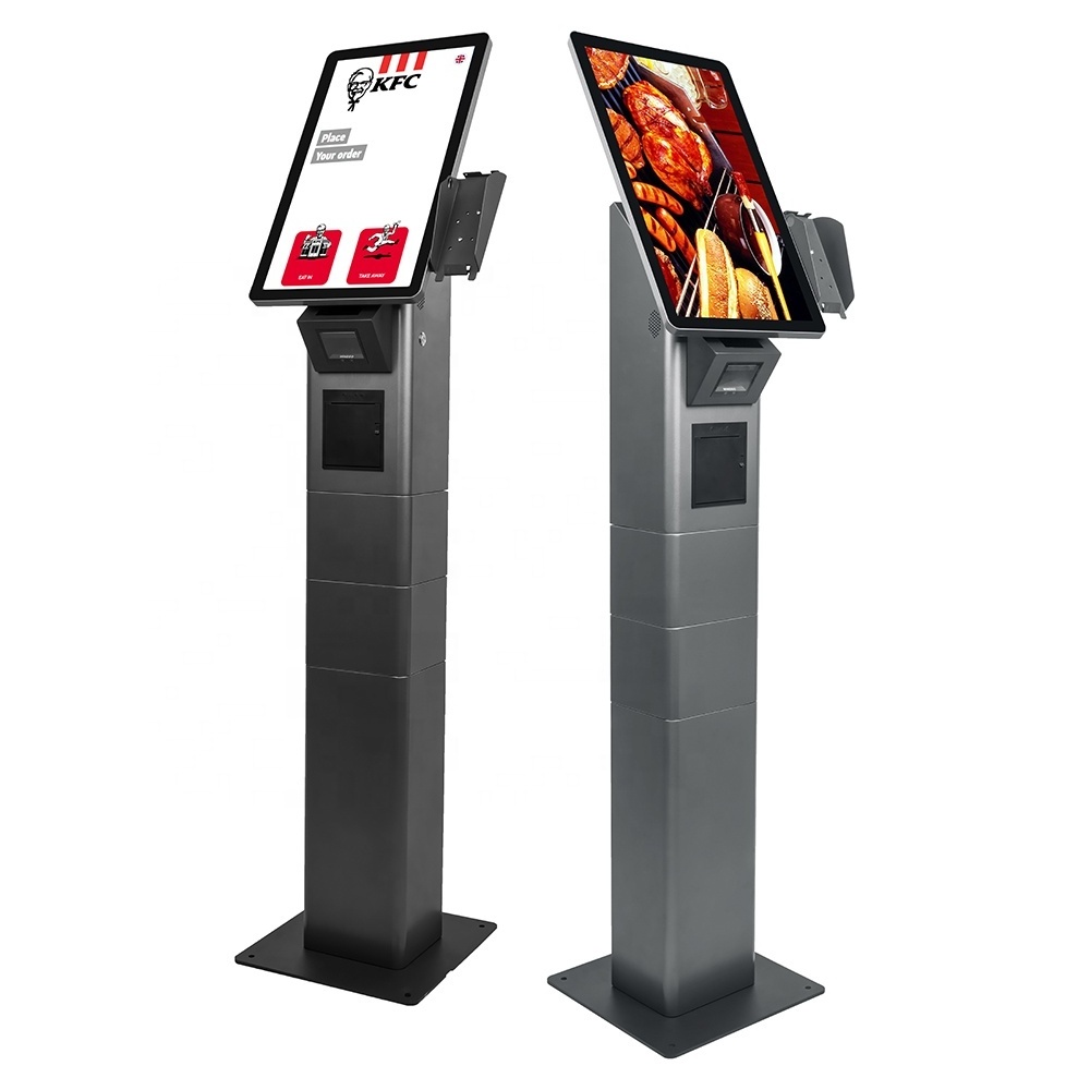 Android 21.5 inch Tabletop kiosk Checkout Counter Ordering Kiosk service with card reader Hold