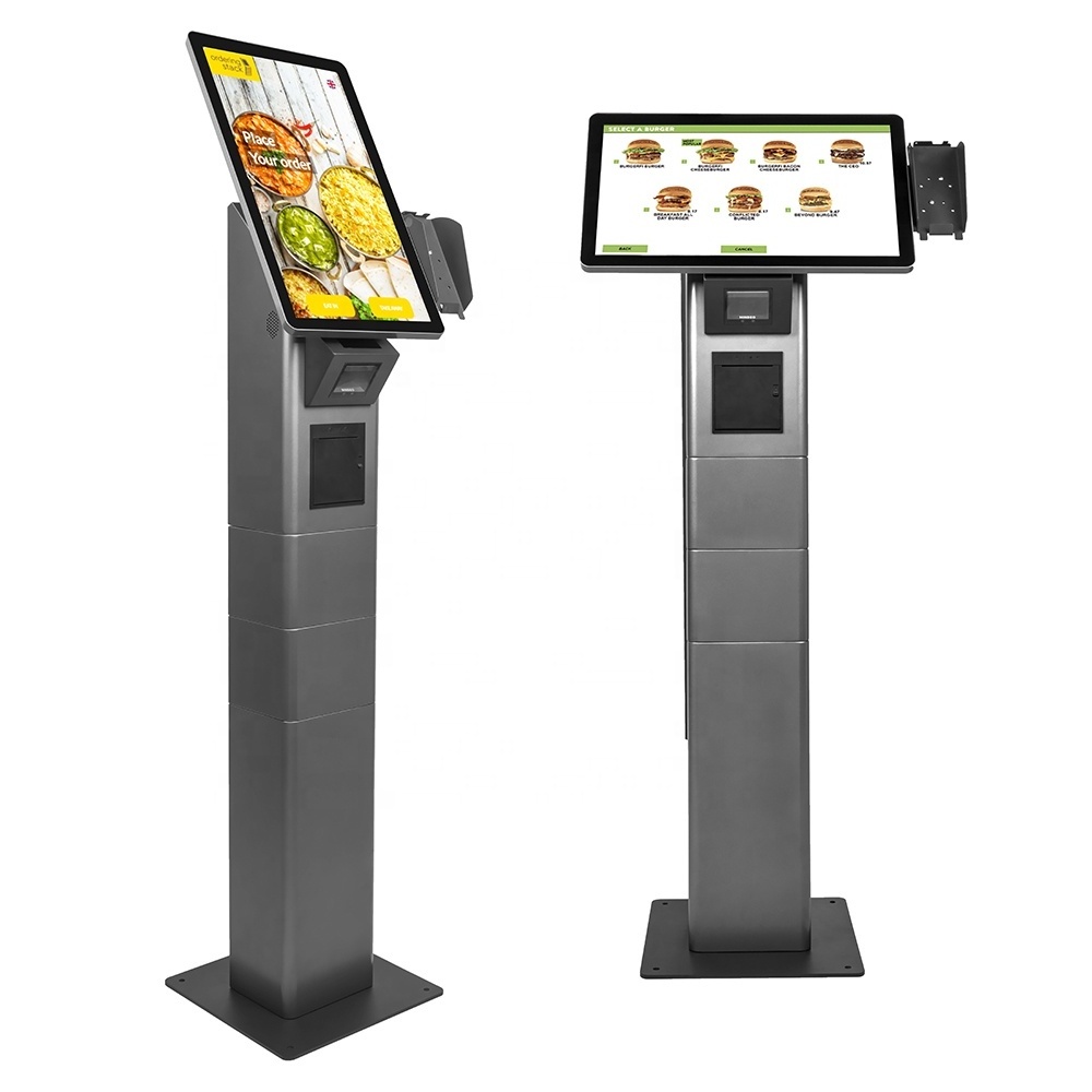 Android 21.5 inch Tabletop kiosk Checkout Counter Ordering Kiosk service with card reader Hold