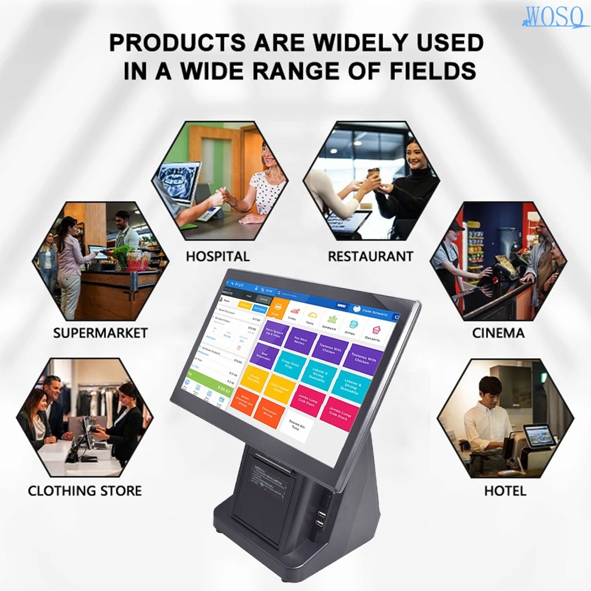 Pos Manufacturers Full Set All in one pos system cash registers built in 80mm receipt printer