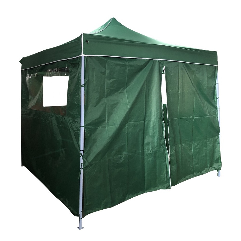 Promotional cheap and high quality 3x3m green collapsible trade show tent with walls for outdoor activities