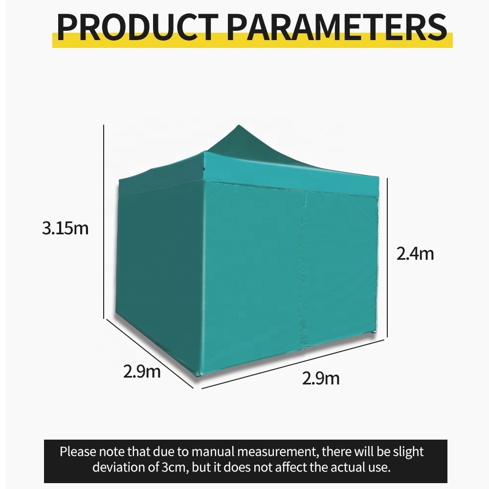 Free design popular 3x3m 10x10 folding type outdoor canopy 10x10 canopy tent with sidewalls