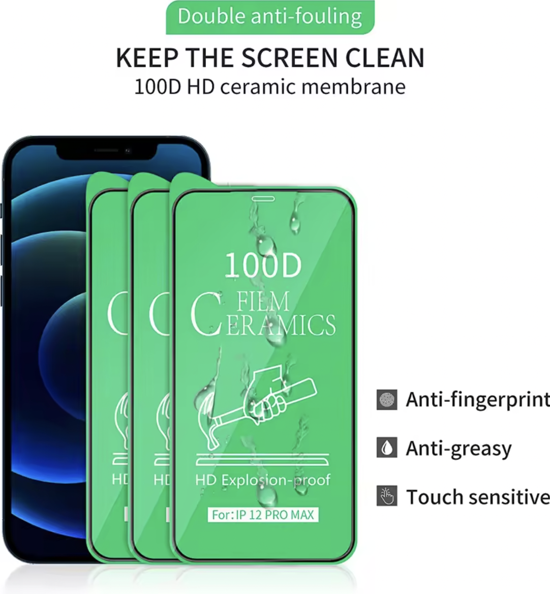 Ceramics Screen Protector Mobile Phone Factory Price 2023 Full Glue 9h 100D For iPhone samsung huawei xiaomi oppo TECNO INFINIX