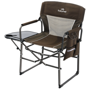 Sunnyfeel Outdoor Relax Steel Portable Lawn chair Director Chair Folding Camping Chair With Side Table