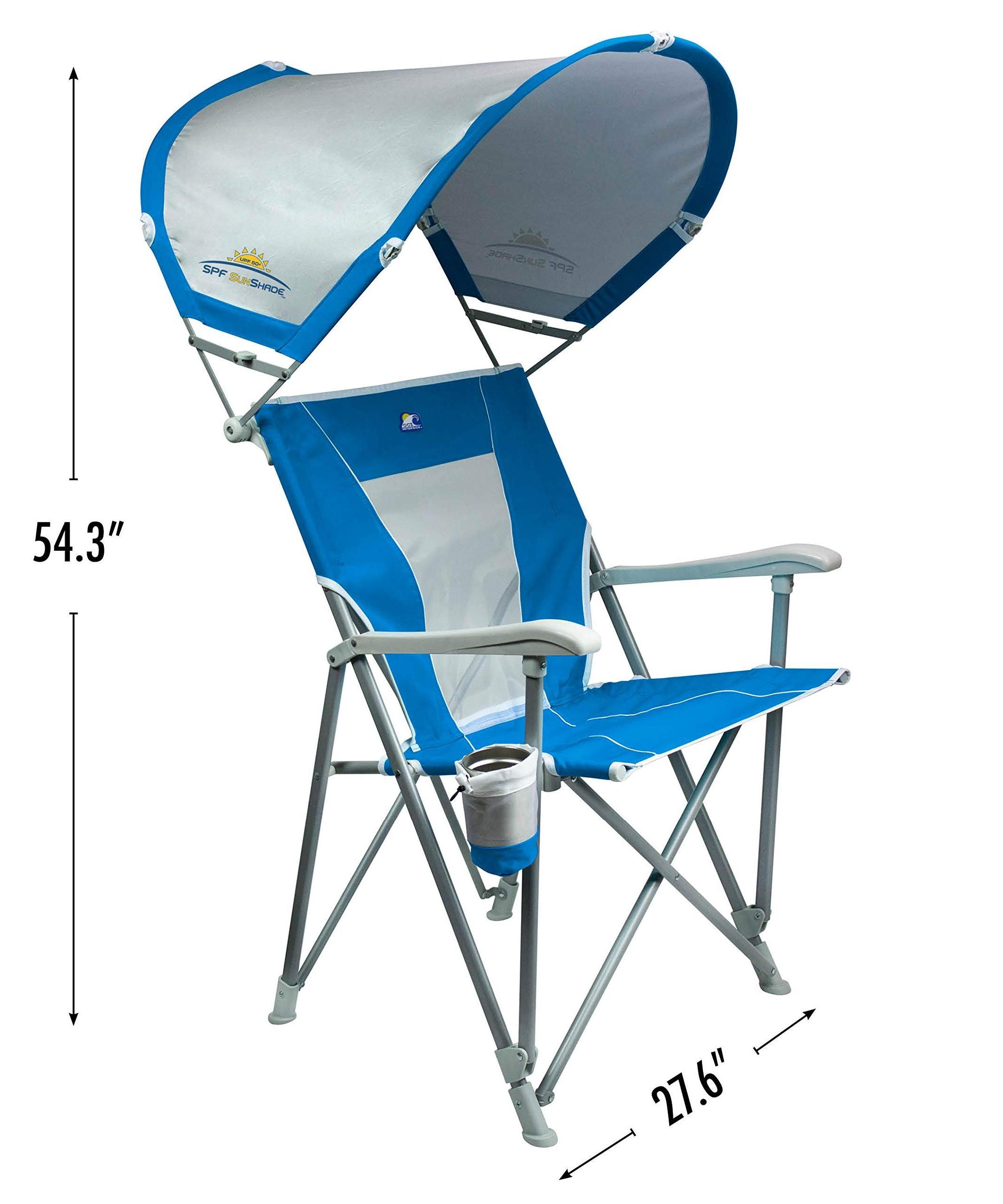 Outdoor Waterside SunShade Recliner Aluminium camping lounger Low Profile beach chair with canopy