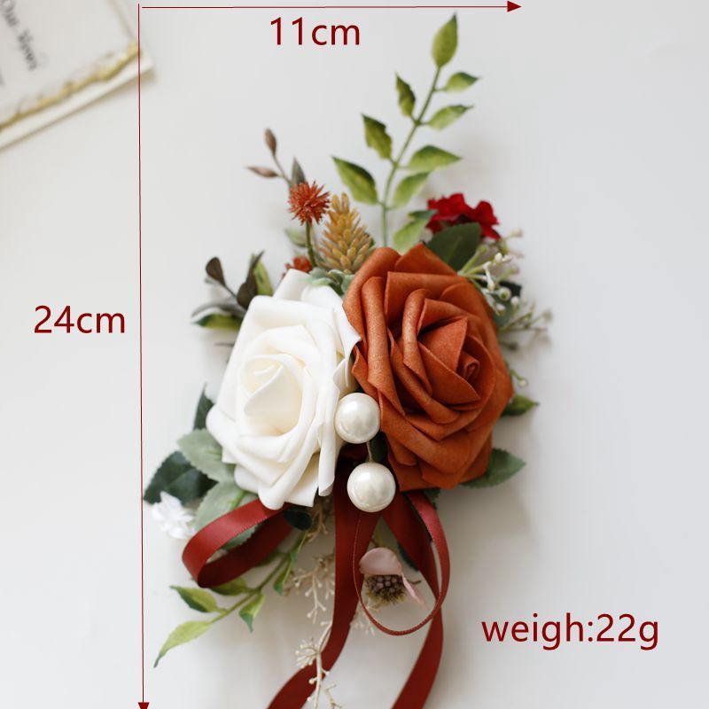 European style Korean foam rose bridesmaid wrist shoulder flower bridegroom corsage