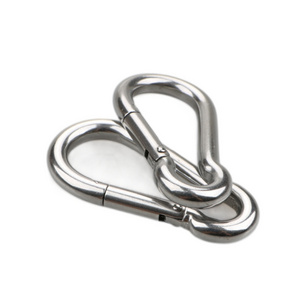 Custom High Quality 4-10mm Round Wire Rope Snap Hook DIN 5299 Stainless Steel Outdoor Clambing Safty Spring Snap Clip Hooks