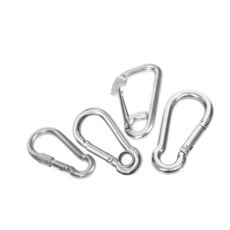 Custom High Quality 4-10mm Round Wire Rope Snap Hook DIN 5299 Stainless Steel Outdoor Clambing Safty Spring Snap Clip Hooks