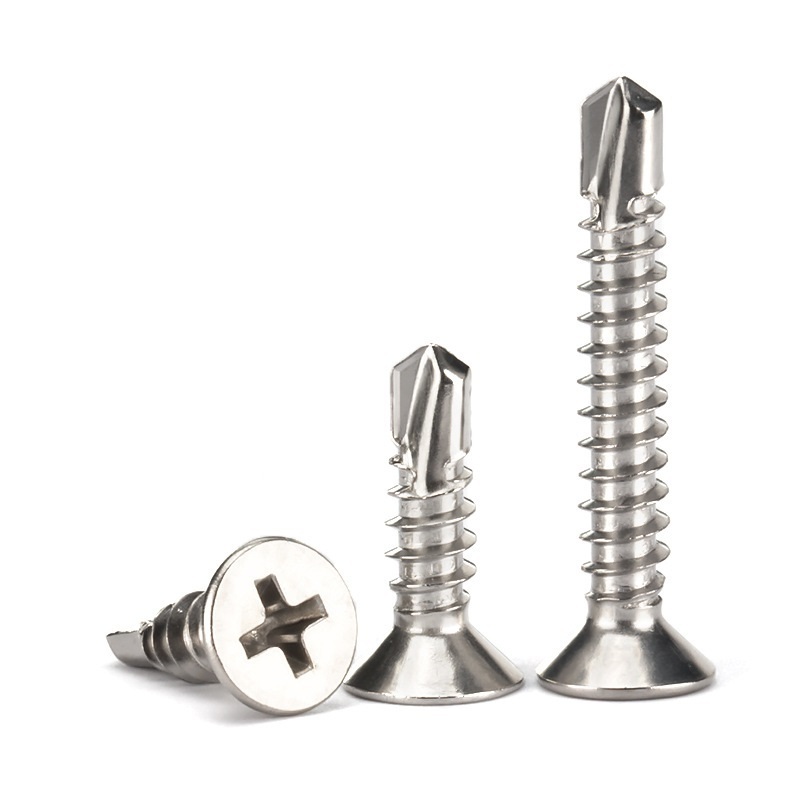 Cross Recessed Self-Tapping Screws Ss304 316 Stainless Steel Cross Countersunk Head Self Drilling Screw M3.5 M4.2 M4.8 M5.5 M6.3