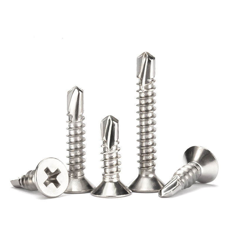 Cross Recessed Self-Tapping Screws Ss304 316 Stainless Steel Cross Countersunk Head Self Drilling Screw M3.5 M4.2 M4.8 M5.5 M6.3