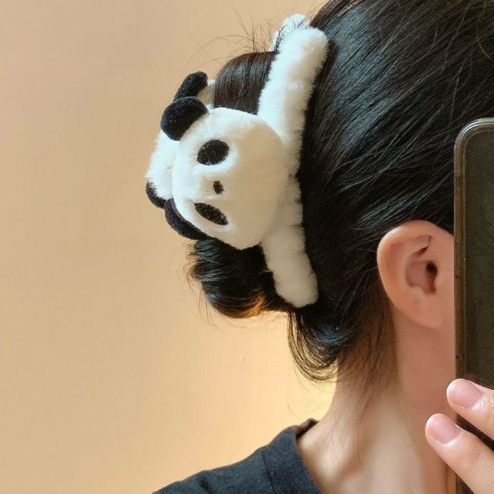 Wholesale cute cartoon plush panda headband for facial mask, wide-brimmed hairband for female Internet celebrity hair claws