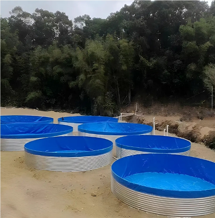 Big Capacity Fish Farm Galvanized Steel PVC Tarpaulin Liner Farming Fish Tank