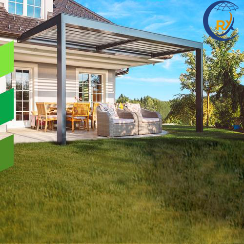 Outdoor Aluminum Pergola with Louver Roof System Kits Modern Garden Aluminum Gazebos