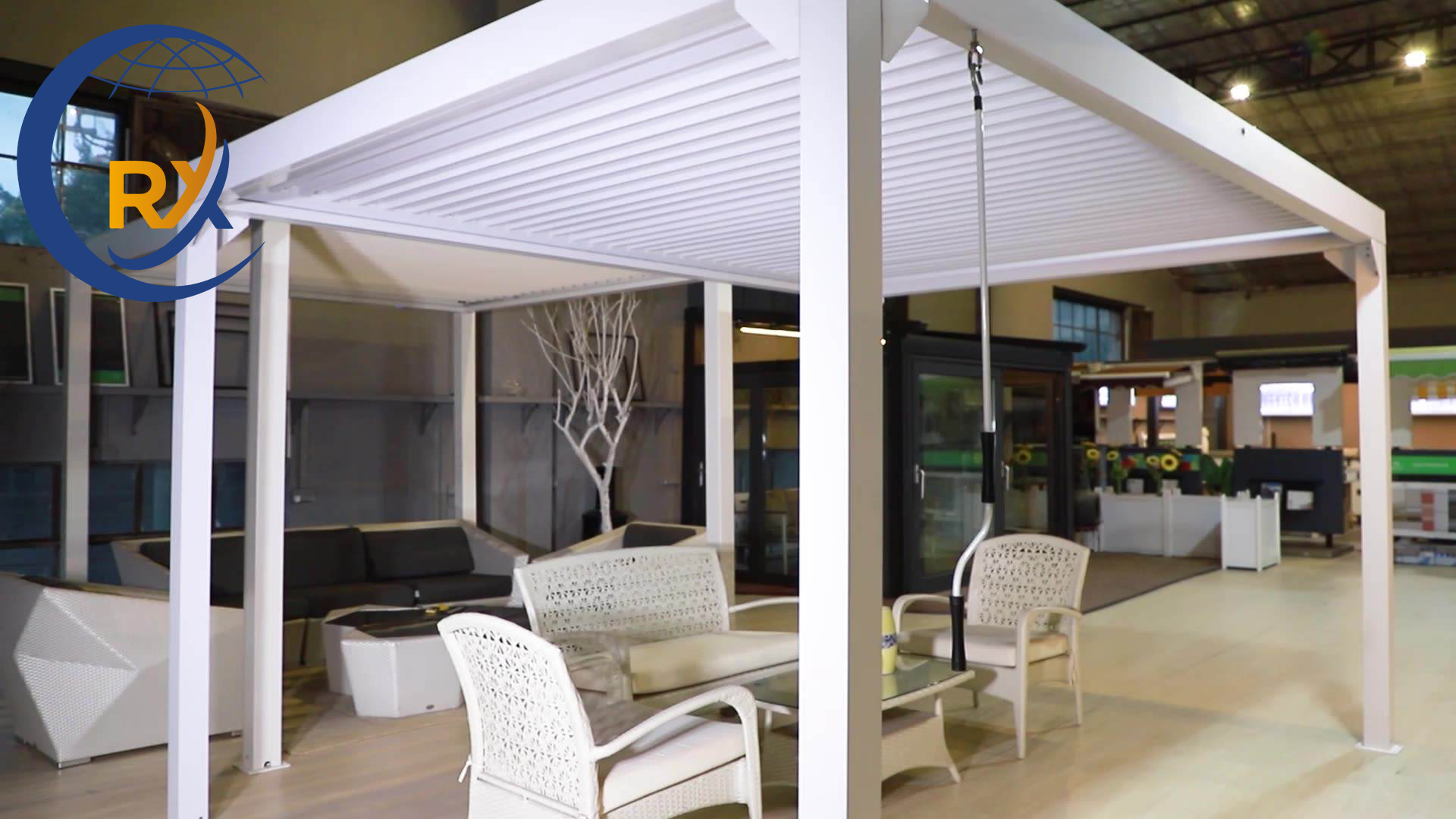 Outdoor Aluminum Pergola with Louver Roof System Kits Modern Garden Aluminum Gazebos