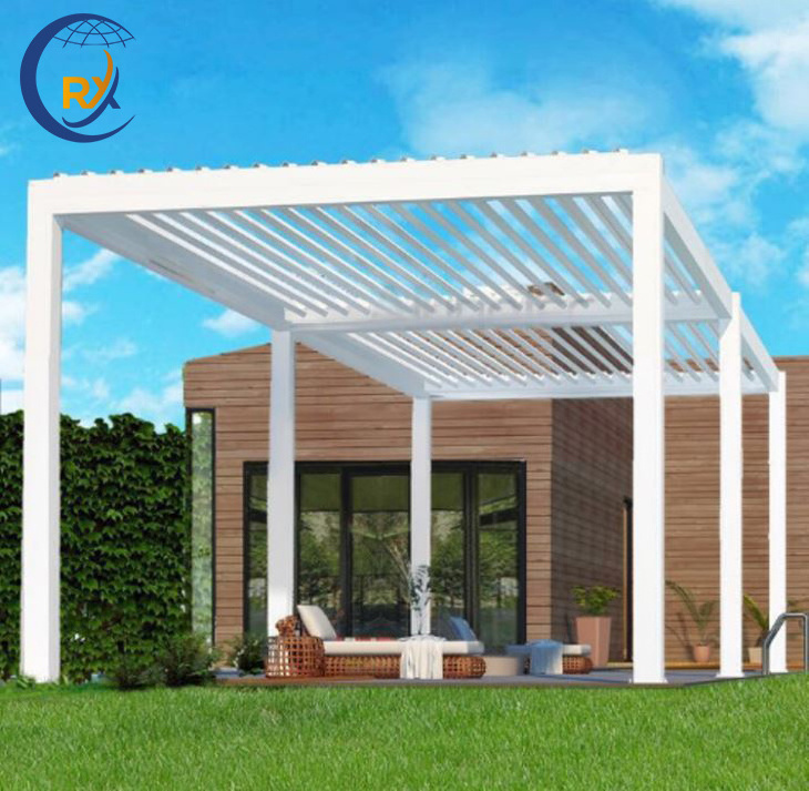 China Double Layer Remote Control with RGB light 100% Waterproof Louver Roof Pergola