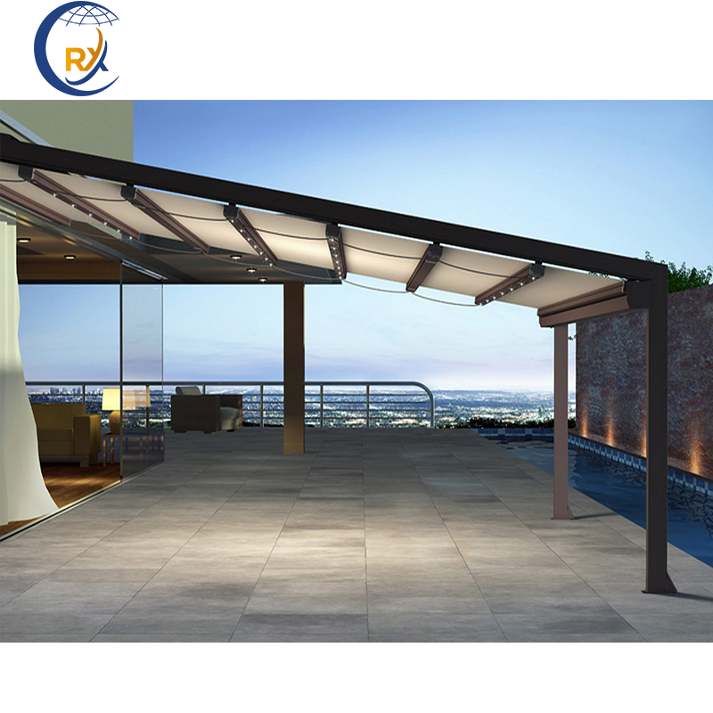 Modern Balcony Electric Pavilion with Retractable Roof Waterproof Awning for Outdoor Space