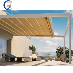 Modern Balcony Electric Pavilion with Retractable Roof Waterproof Awning for Outdoor Space