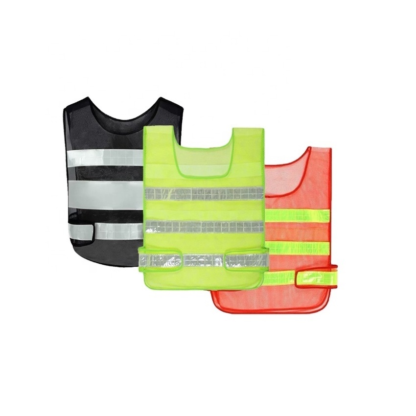 Wholesale High Visibility Polyester Mesh Safety Vest Lightweight Adjustable Reflective Adult Unisex Vest with Logo Support