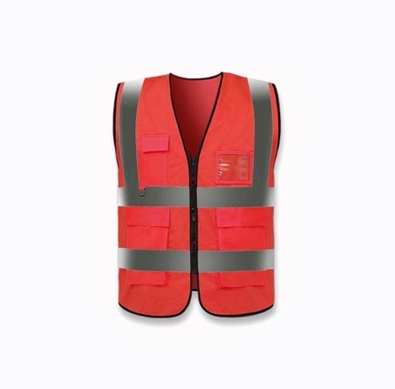 High Visibility Reflective Vest Safety Cloth Warning Waistcoat Fluorescent Workwear With Pocket Motorcycle Jacket Clothing