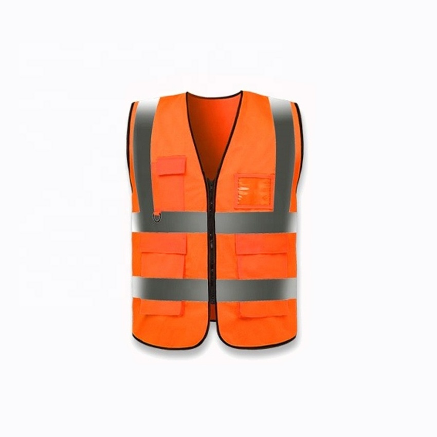 High Visibility Reflective Vest Safety Cloth Warning Waistcoat Fluorescent Workwear With Pocket Motorcycle Jacket Clothing