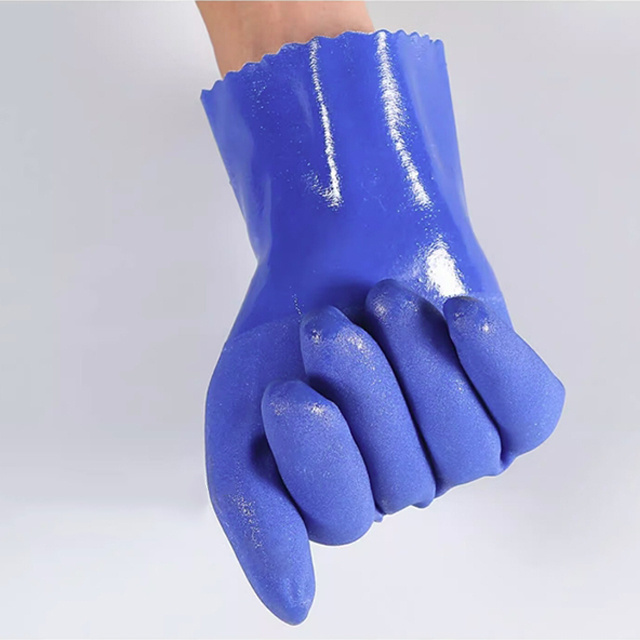 Industrial Heavy Duty Chemical Oil Resistant Water Proof Long Coating PVC Rubber Gloves