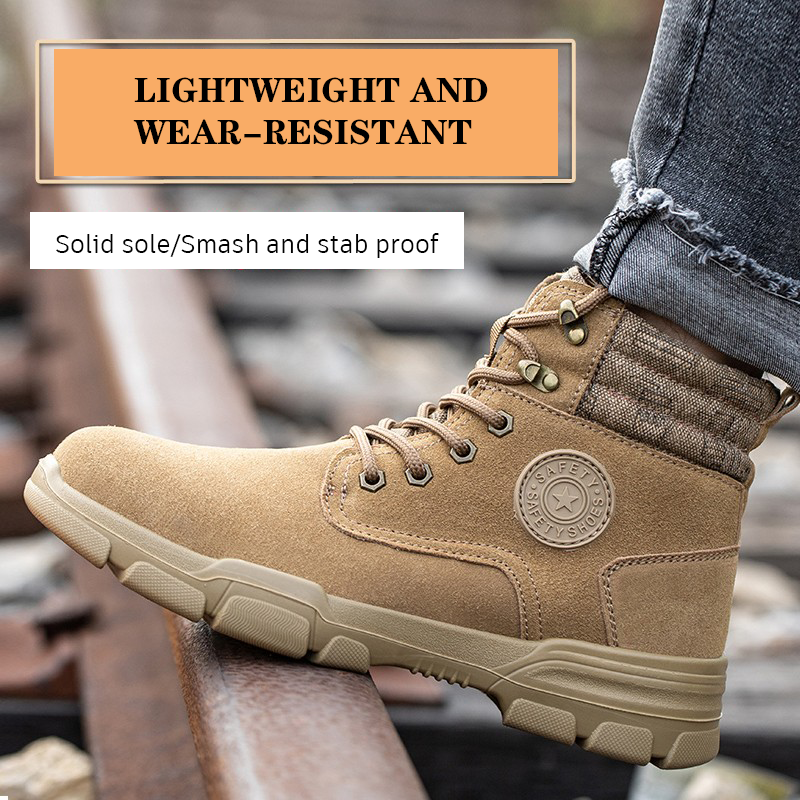 Desert Hiking Function Indestructible Steel Toe Anti Puncture Non Slip Safety Work boots for men