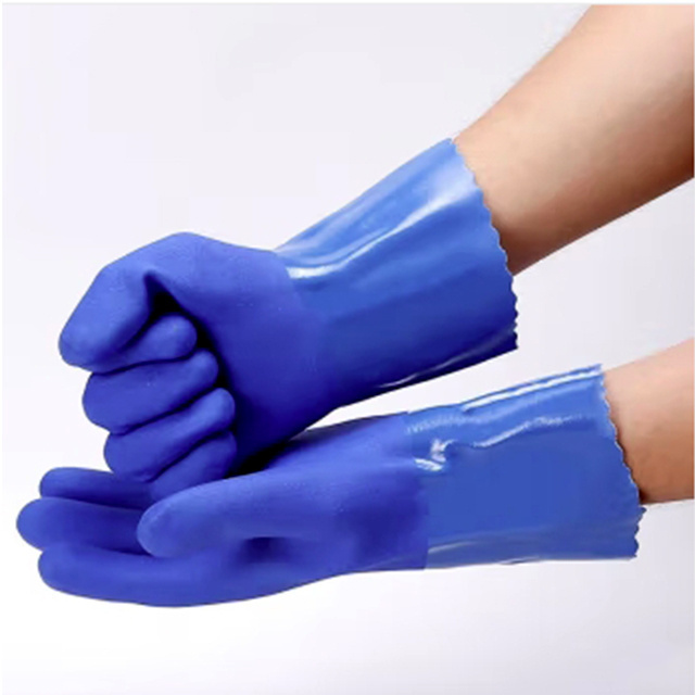 Industrial Heavy Duty Chemical Oil Resistant Water Proof Long Coating PVC Rubber Gloves