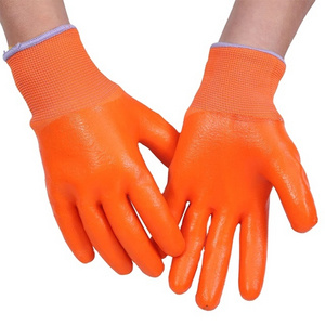 Rubber dipped safety working gloves pvc coated anti oil gloves