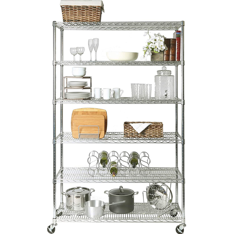 Good Price  Light Weight Home Furniture 6 Layers  Wire Shelf Adjustable Metal Steel Garage Shelving Storage Rack Shelf