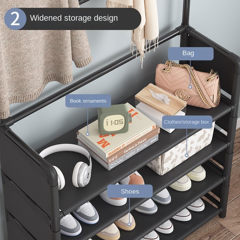 Simple integrated shoe rack, multi-layer dustproof shoe cabinet, and hat rack for storage