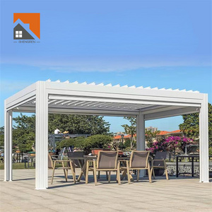 Customize Made Pergola Outdoor Aluminium Garden Sun Shades Modern Windproof Gazebo Pergola Louver Roof