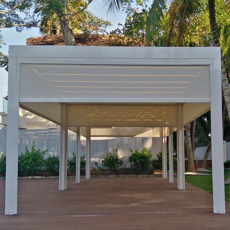 Outdoor Waterproof Metal Pergola Gazebos Aluminum Wall Mounted Patio Electric Heavy Louvred Roof Pergola