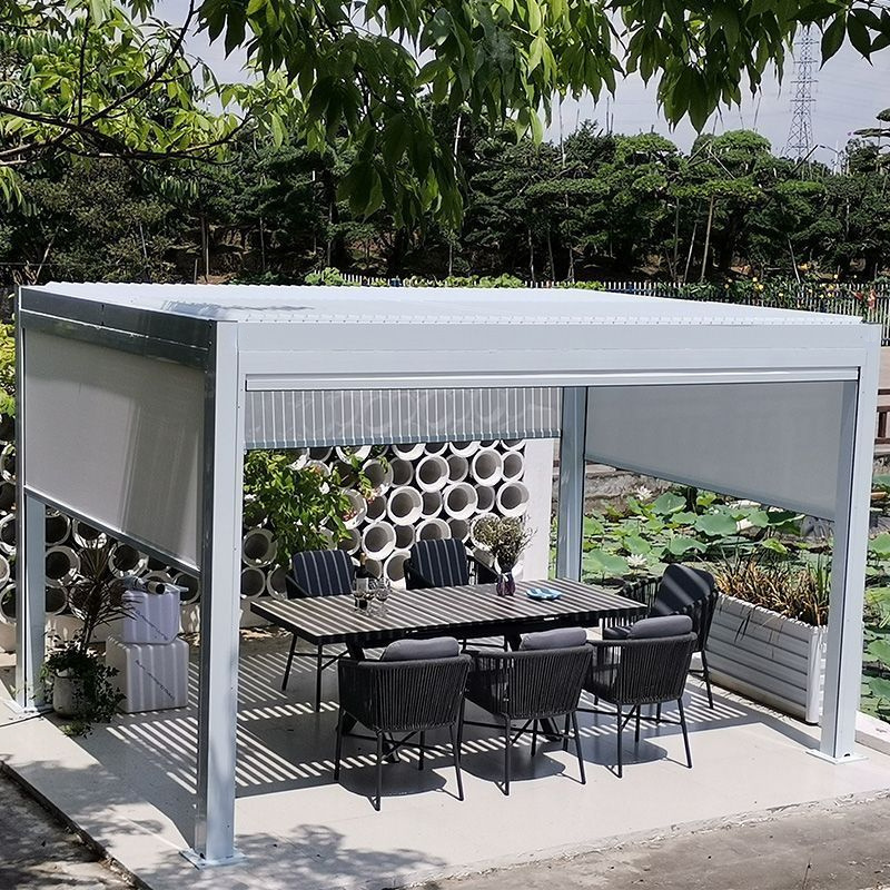 Waterproof Aluminium Pergola 3x3 4X4 3x4 4x6m Canopy Bioclimatic Pergola Rectangular Opening Roof Louver Gazebo