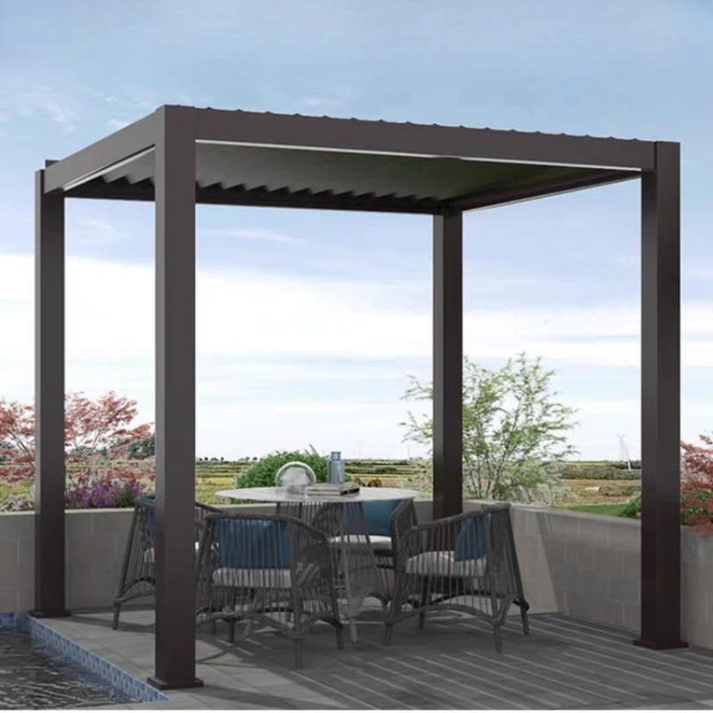 Modern Aluminum Pergola Louvered Roof Pergola Canopy Sun Awnings Patio Terrace Waterproof Gazebo Luxury Outdoor