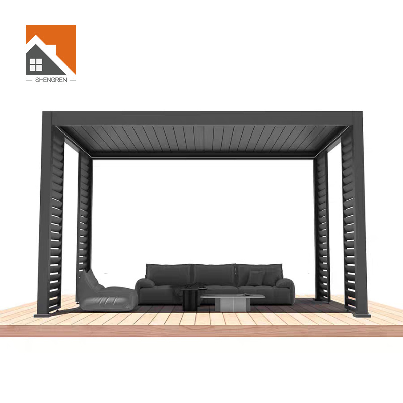 Patio Louvered Pergola Gazebo Outdoor Metal Gazebo Sun Shade Canopy with Adjustable Roof Pergola Bioclimatic