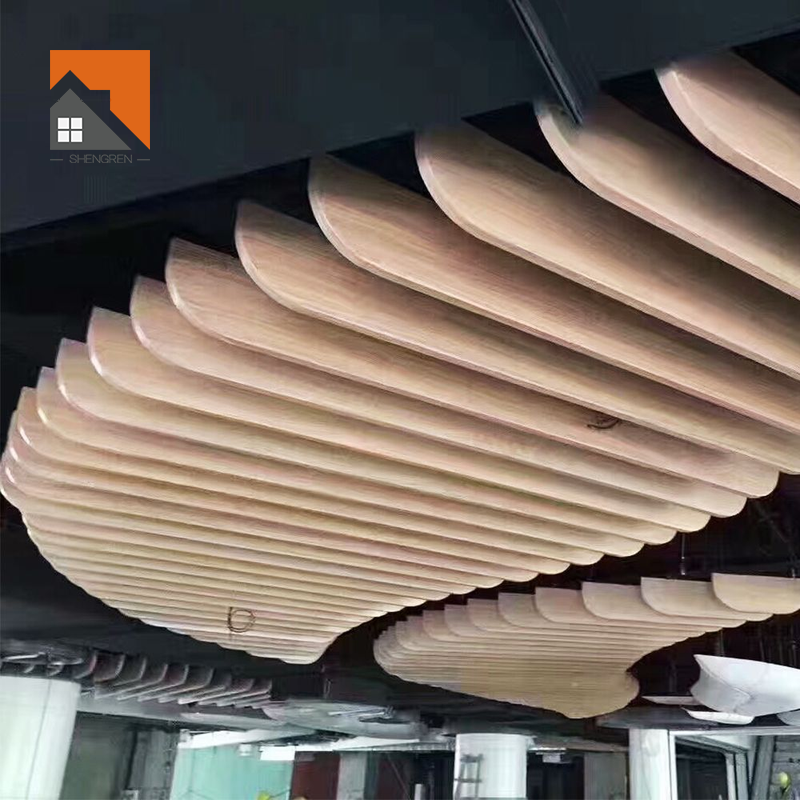 Metal Profile Ceiling Aluminium Planks Decking Wood Grain Fireproof Aluminium Square Tube Ceiling