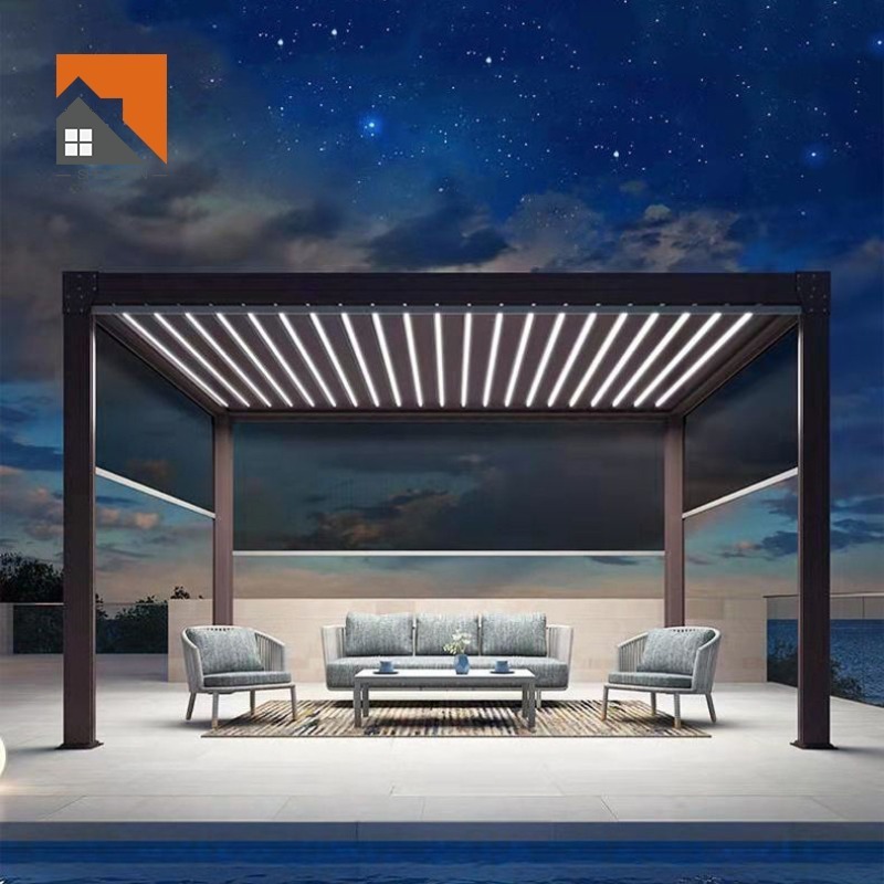 Canopy Pergola Garden Veranda Cover Shade Bioclimatic Pergolas Louver Waterproof Motorized Gazebo Parts Kit