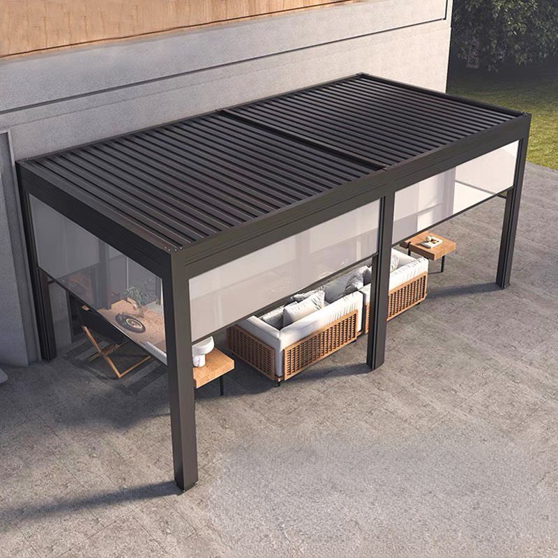 Garden Motorised Louvre Roof Pergola Outdoor Aluminium Waterproof Louver Roof Modern Aluminium Motorized Pergola Carport