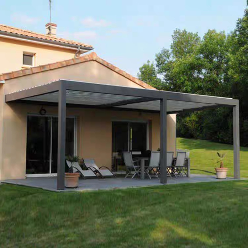 Waterproof Outdoor Pergola Exterior Terrace Awning Pavilion Gazebo Aluminum Canopy Panel Louvre Kit Gazebos