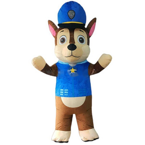 Chase dog inflatable pawpatrol  mascot costume  cosplay party carnival adult dress kid birthday advertising dancing wedding