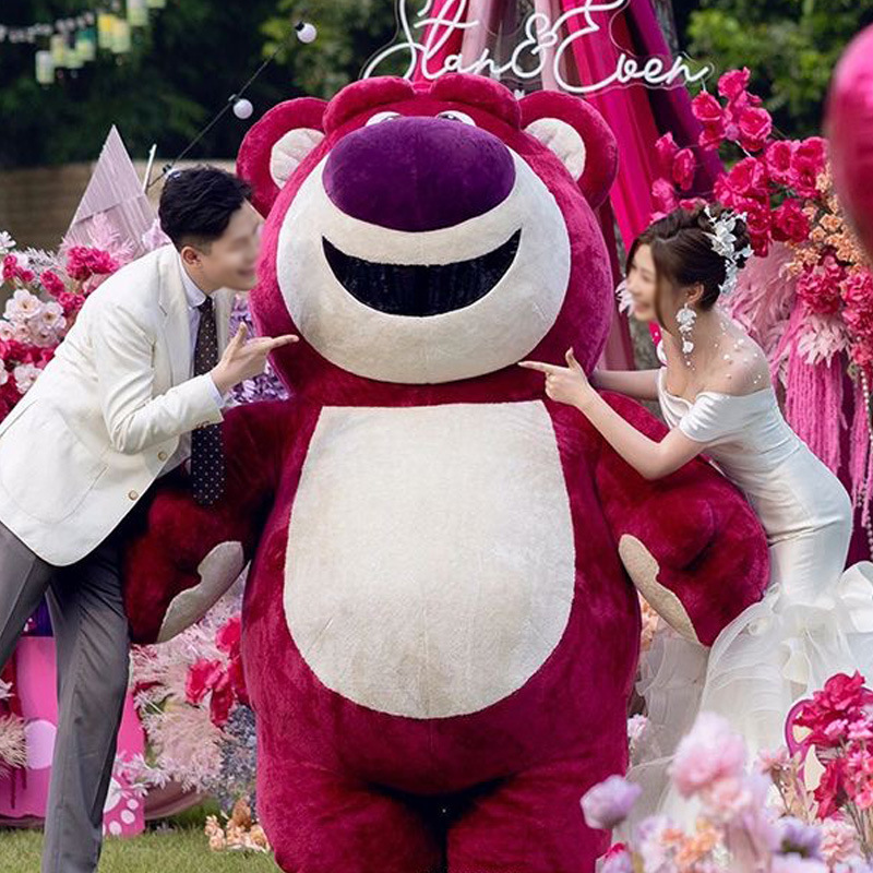 Giant inflatable strawberry bear mascot costume  cosplay party carnival adult dress kid birthday advertising dancing wedding